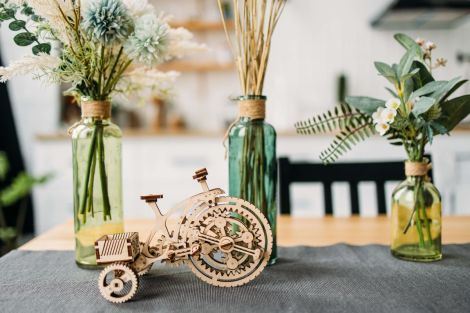 Bicicleta mecánica 3D de madera para armar