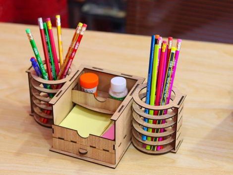Organizador de escritorio multifuncional de madera